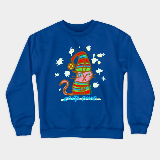 Pink meow Crewneck Sweatshirt by magicdidit2
